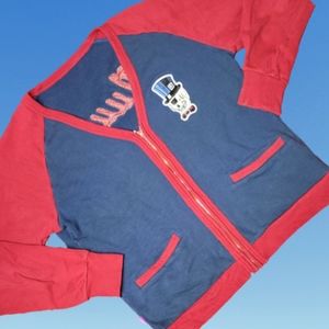 MNWKA Spellout Skull Full Zip V-Neck Sweatshirt Womens Medium (A4)